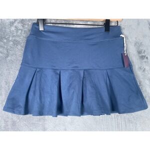 NWT Freely Womens Size Large Blue Pleated Athletic Skort Skirt